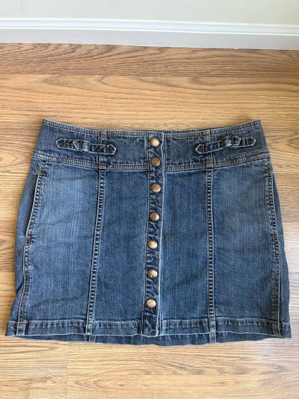 Y2K GAP Dark Blue Button-Front Denim Mini Skirt